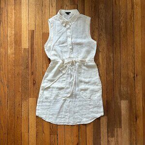 Theory light beach coverup dress ivory off white minimalist mini size 6 US small